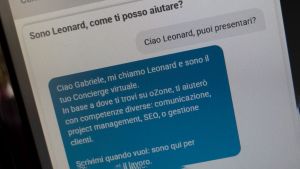 oZone, concierge virtuale, assistente virtuale, Leonard, intelligenza artificiale, AI business assistant, SaaS, project management, customer care, scrittura SEO, automazione aziendale, oZone 5.7.4, gestione eventi, eShop, preventivi, piattaforma gestional